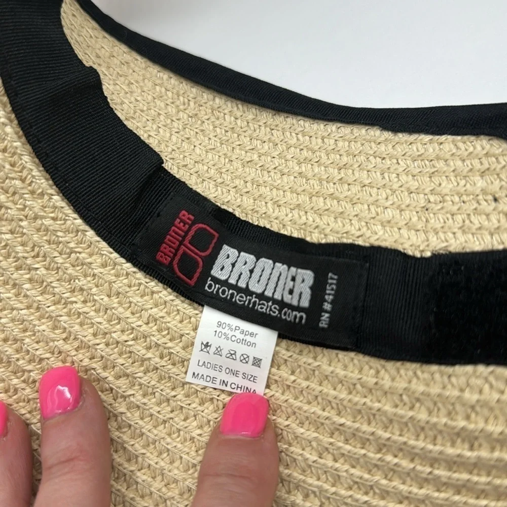 Broner Tan Black Open Top Sun Hat with Bow HT5619